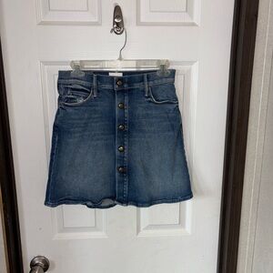 MOTHER Blue Denim Mini Skirt